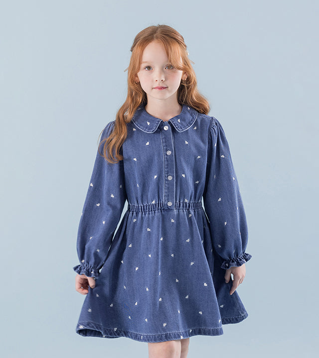 I LOVE J Poppy heart denim dress