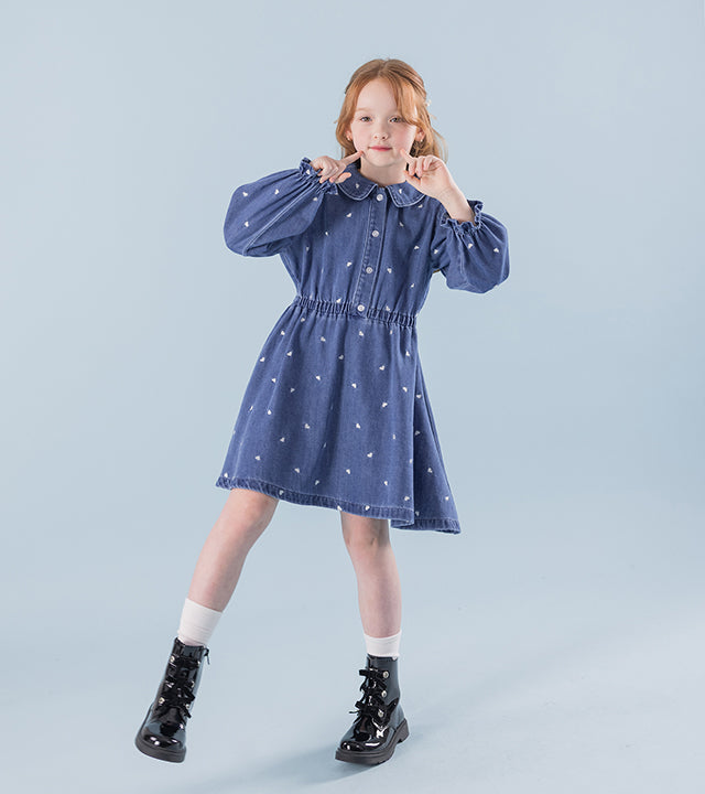 I LOVE J Poppy heart denim dress