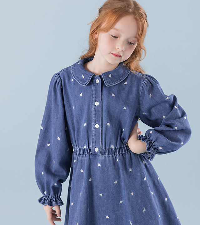 I LOVE J Poppy heart denim dress