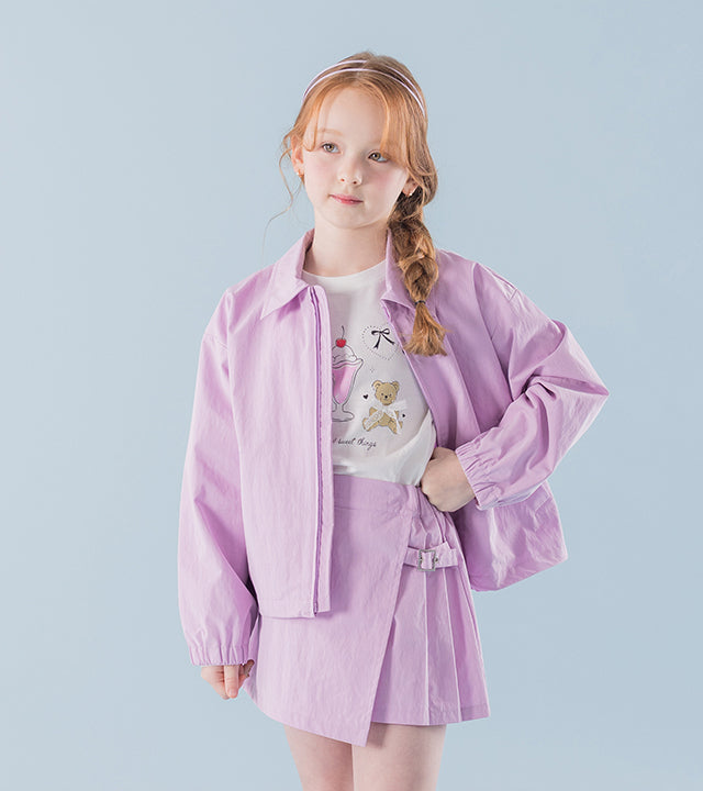 I LOVE J Lavender windbreaker jacket