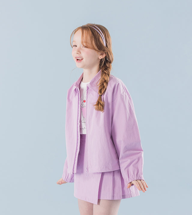 I LOVE J Lavender windbreaker jacket