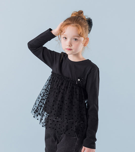 I LOVE J Heart sha layered top