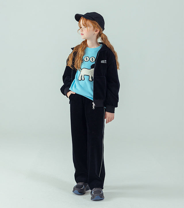 I LOVE J My studio velour hoodie zip-up