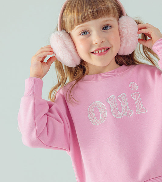 I LOVE J Oui ribbon point fleece mtm