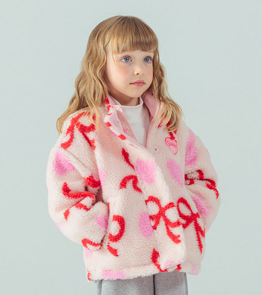 I LOVE J Ribbon dumble zip up jacket