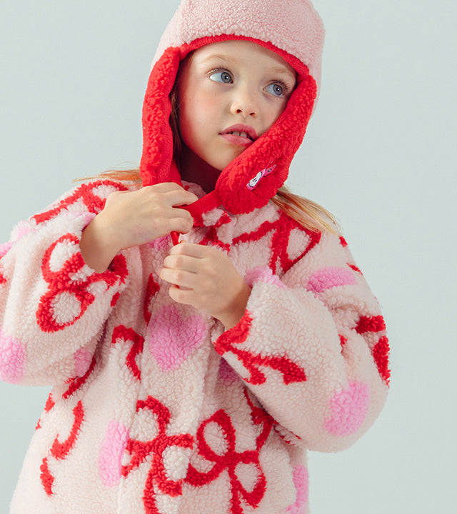 I LOVE J Ribbon dumble zip up jacket