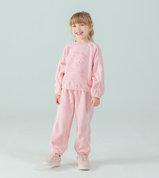 I LOVE J Hello cat fleece 2pc set