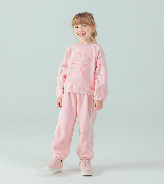I LOVE J Hello cat fleece 2pc set
