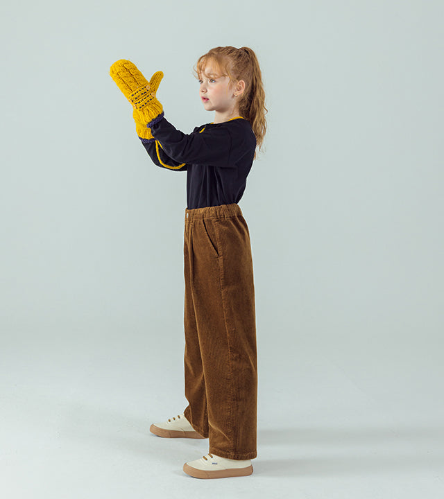 I LOVE J Corduroy semi wide pants