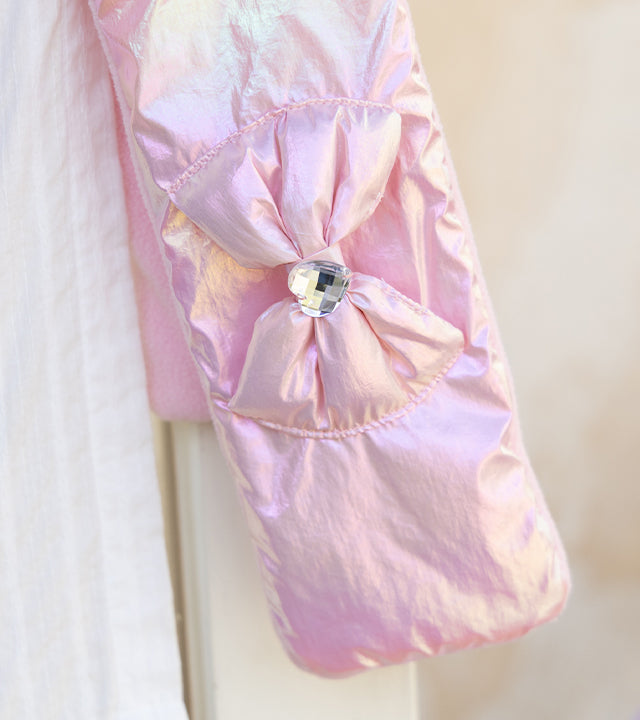 I LOVE J Ribbon padding muffler