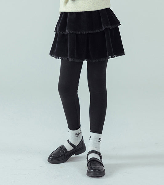 I LOVE J Velour skirt leggings