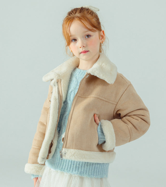 I LOVE J Margen crop shearling jacket