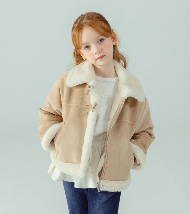I LOVE J Margen crop shearling jacket