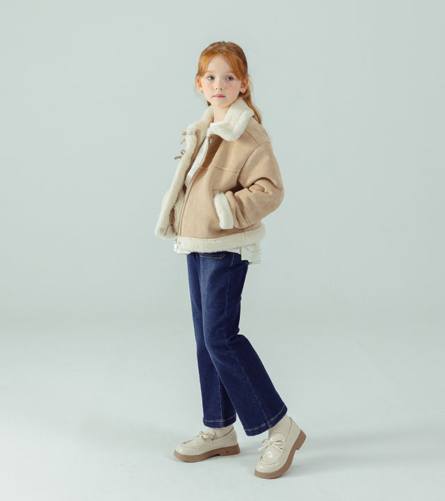 I LOVE J Margen crop shearling jacket