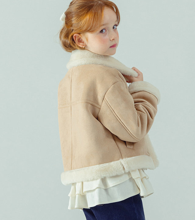 I LOVE J Margen crop shearling jacket