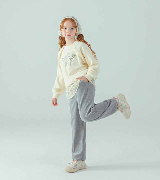 I LOVE J Day lace fleece 2pc set