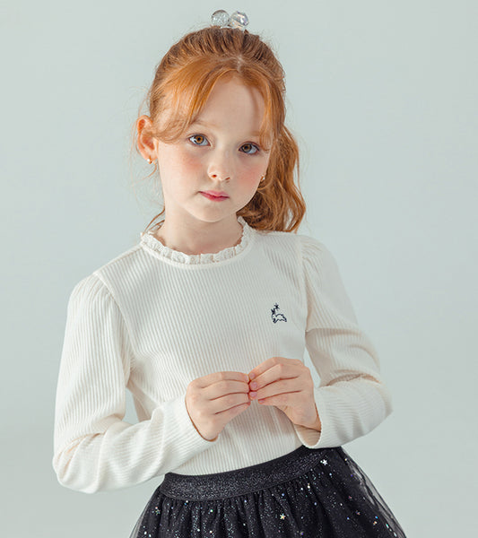 I LOVE J Lace ribbed top