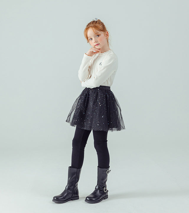 I LOVE J Lace ribbed top