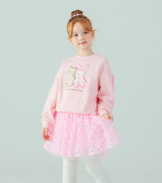 I LOVE J Cat & rabbit fleece mtm