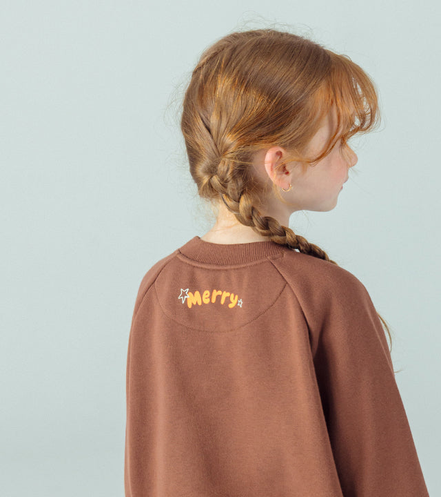 I LOVE J Merry snowman fleece mtm(Brown)