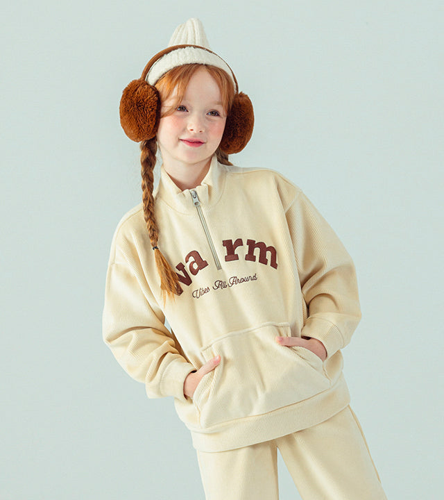 I LOVE J Warm velour fleece zip up top