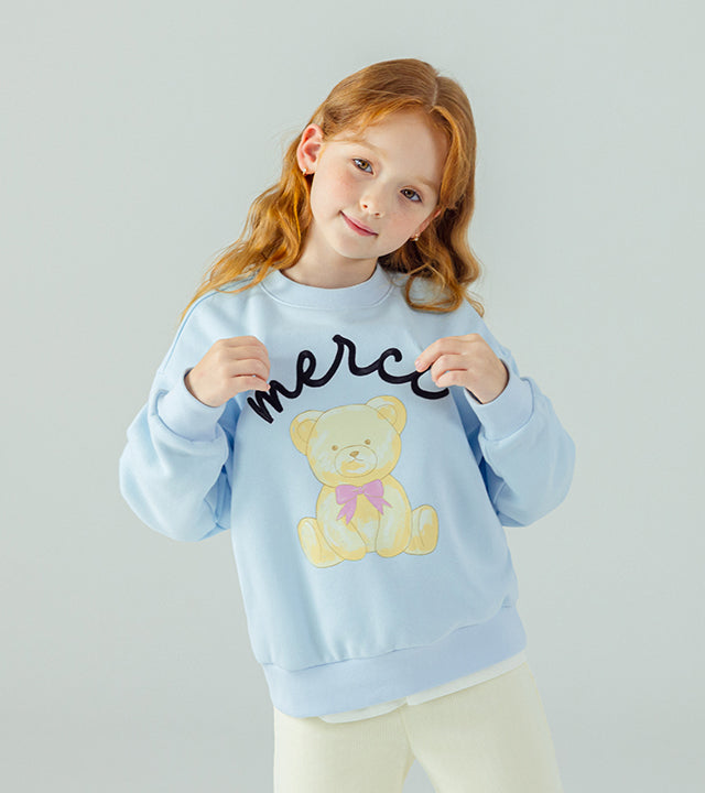 I LOVE J Ribbon bear fleece mtm