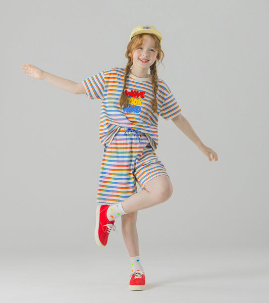 I LOVE J wave your striped 2pc set