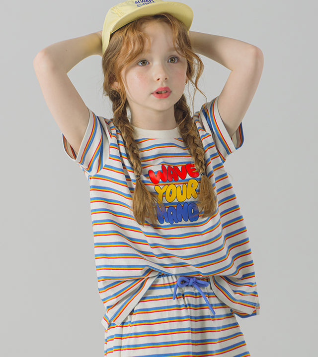 I LOVE J wave your striped 2pc set