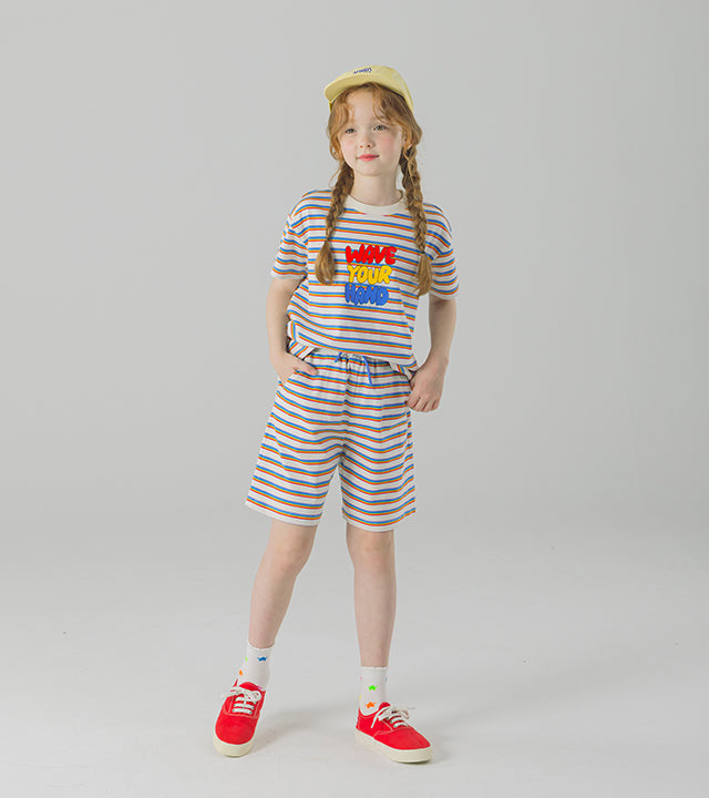 I LOVE J wave your striped 2pc set