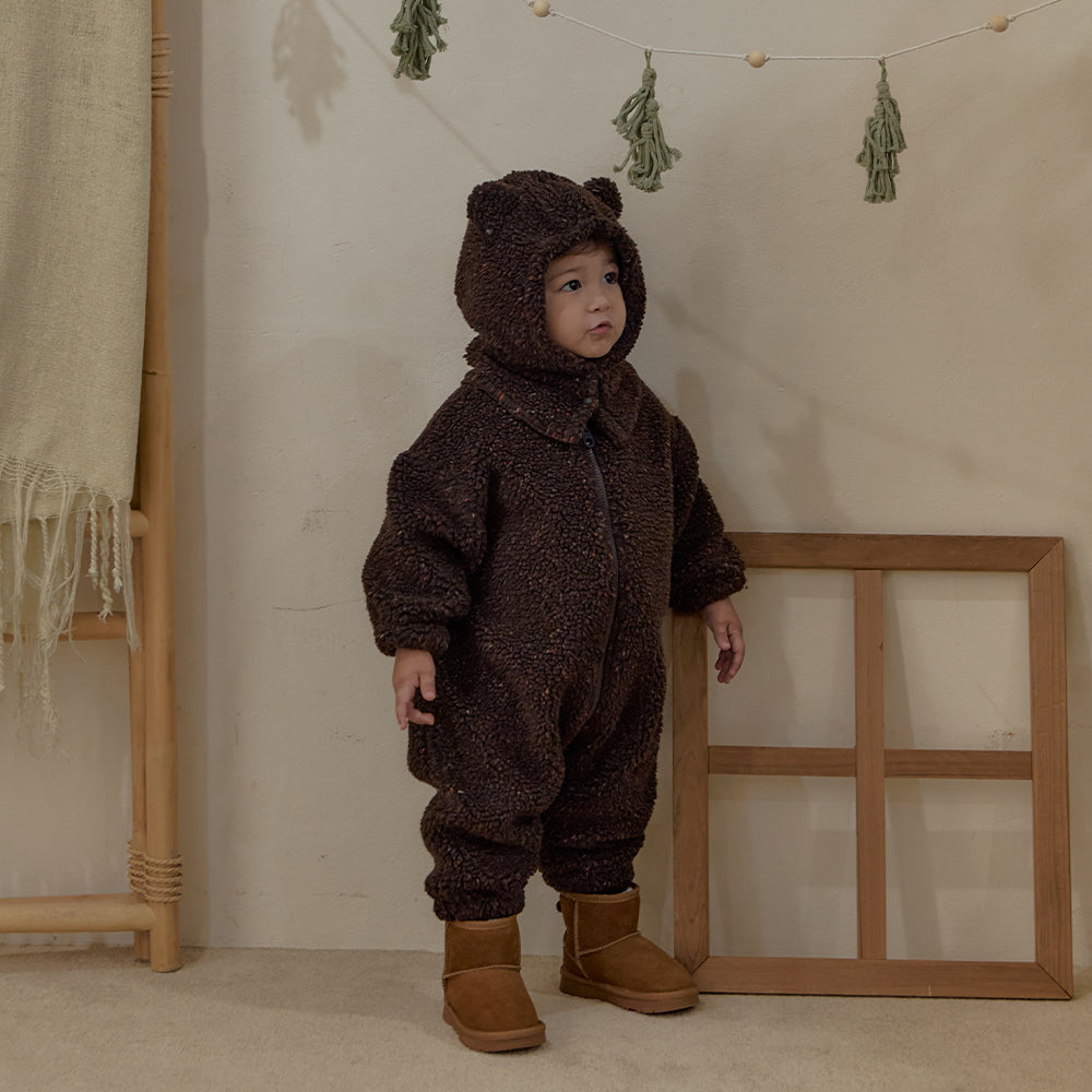 UBMOM FLUFFY BEAR ONE-PIECE HAT SET_BR_80