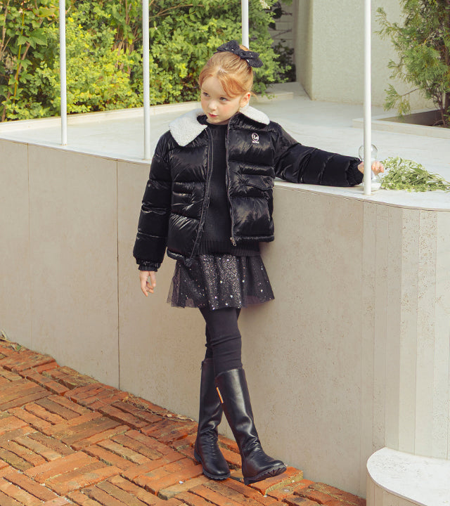 I LOVE J Fur collar solarball padding jacket
