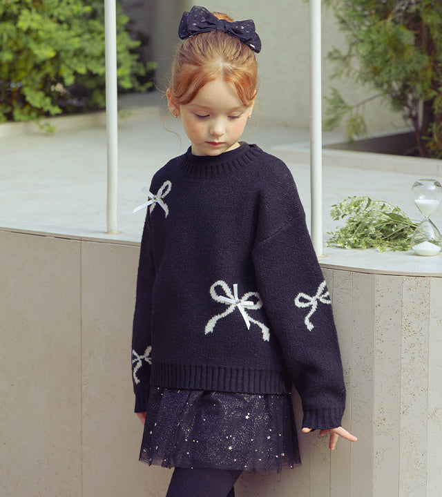 I LOVE J Ribbon short knit top