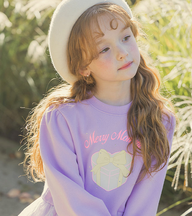 I LOVE J Moment ribbon frill fleece top