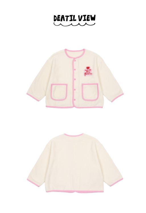 BEBEBEBE HOLIDAY Flower fleece jumper (IVORY)