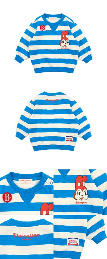BEBE DE PINO Merci bunny baby stripe sweatshirt