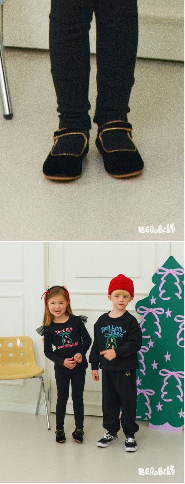 BEBEBEBE HOLIDAY 2025 Christmas velvet shoes (BLACK)