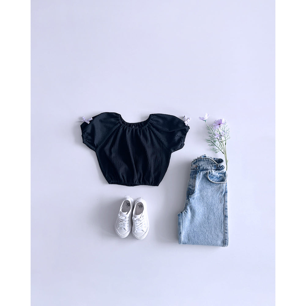 ROANJANE flower powder denim pants