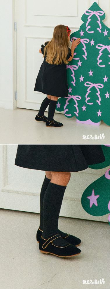 BEBEBEBE HOLIDAY 2025 Christmas velvet shoes (BLACK)