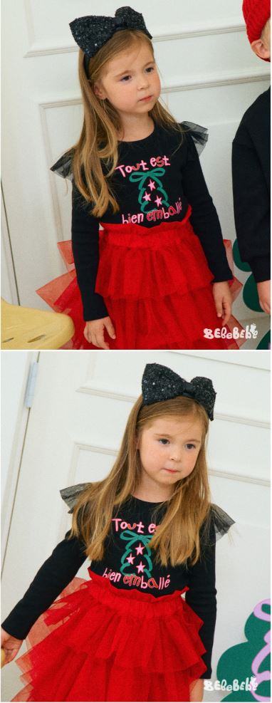 BEBEBEBE HOLIDAY 2025 Christmas ribbon headband (BLACK)