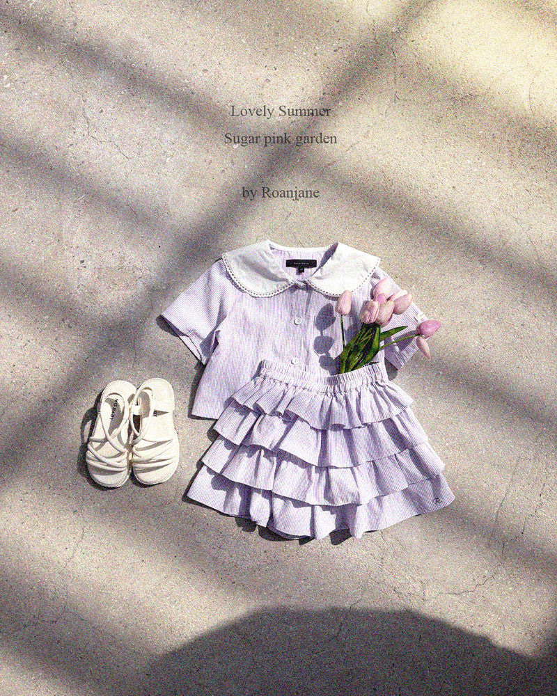 ROANJANE seersucker blueberry skirt