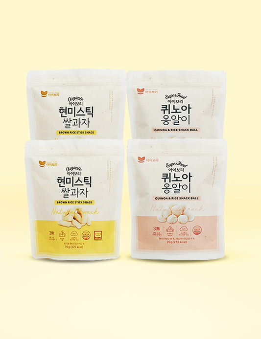 IBORY Baby brown rice & quinoa snack 4 combo set