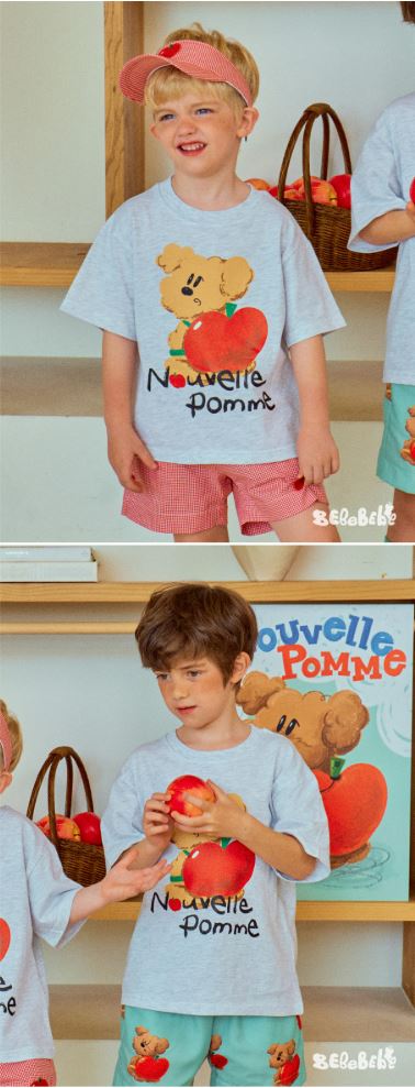 BEBEBEBE 1st summer pre order Apple puppy t-shirt (MELANGE)