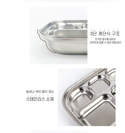 UBMOM Stainless Plate and lid Set