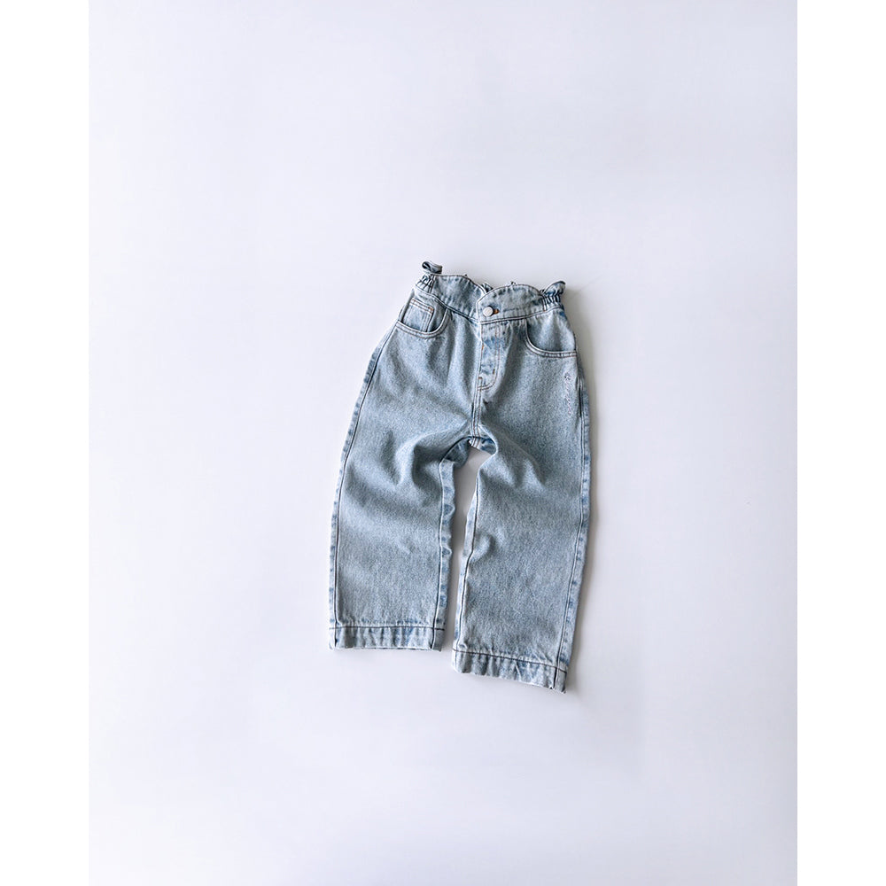 ROANJANE flower powder denim pants