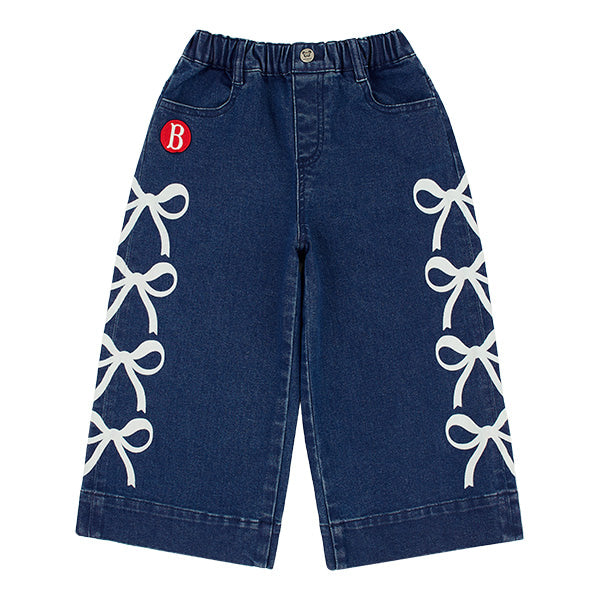 BEBE DE PINO Ribbon Wide-Fit Denim Pants
