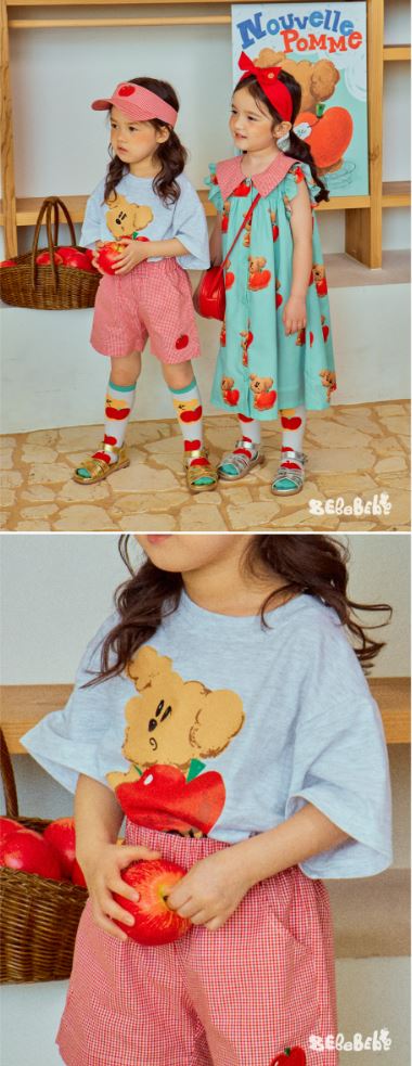 BEBEBEBE 1st summer pre order Apple puppy t-shirt (MELANGE)