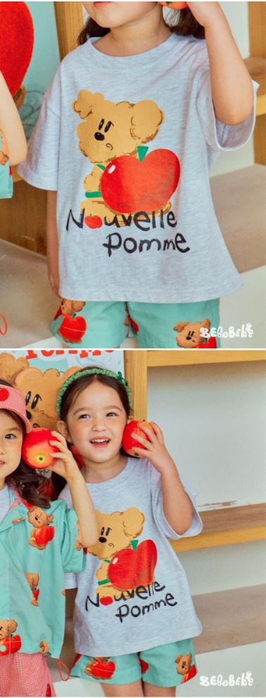 BEBEBEBE 1st summer pre order Apple puppy t-shirt (MELANGE)