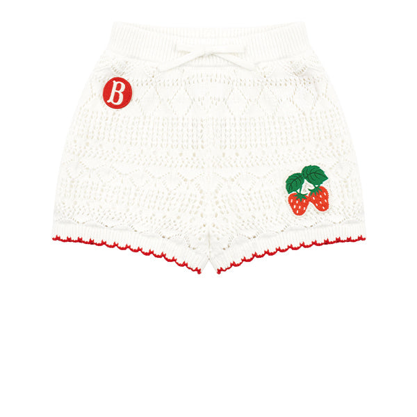 BEBE DE PINO Strawberry baby crochet sweater short pants