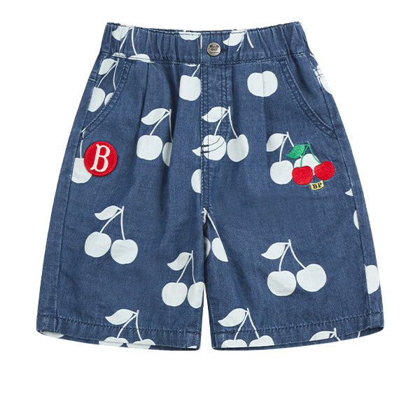 BEBE DE PINO All over cherry baby half denim pants