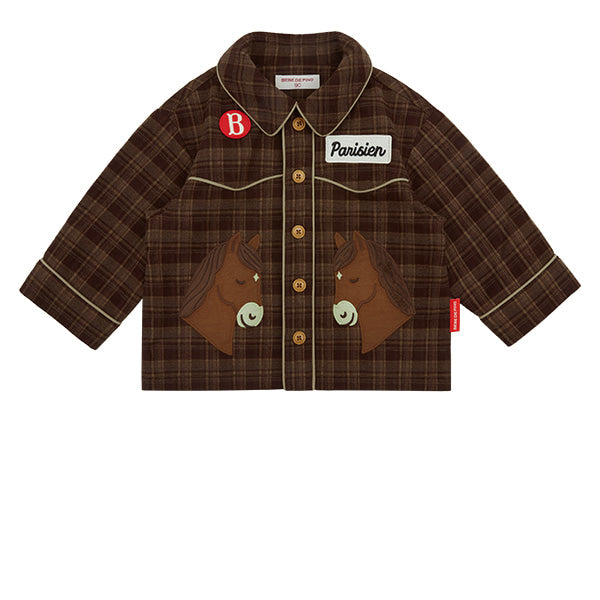 BEBE DE PINO  Pony baby western plannel check shirt